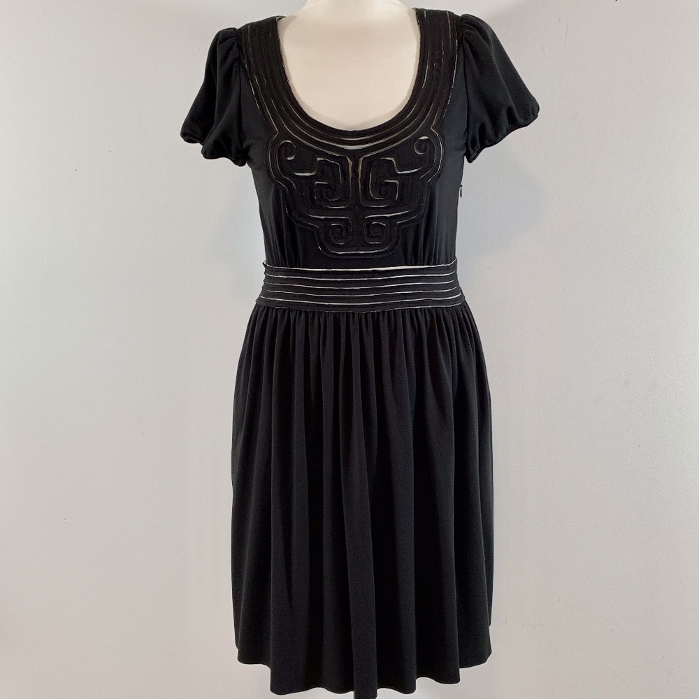 Vivienne Tam Jersey Dress w/ White Mesh Inserts